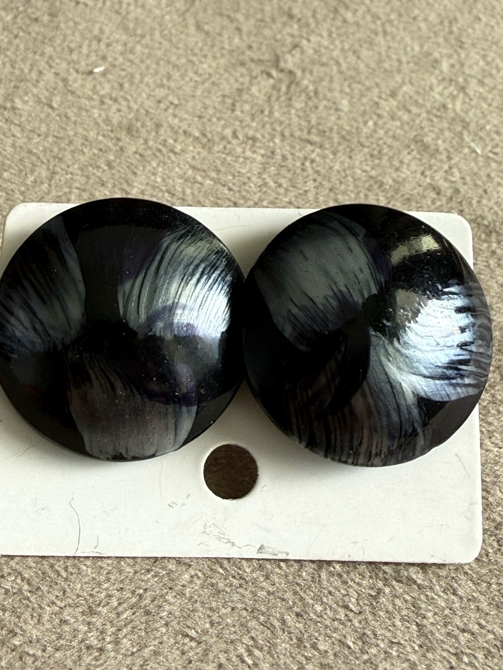 Black Swirl Round Statement Earrings - Classic Women’s Fashion
